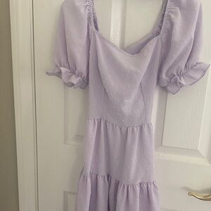 Lavender Puff Sleeve Dress